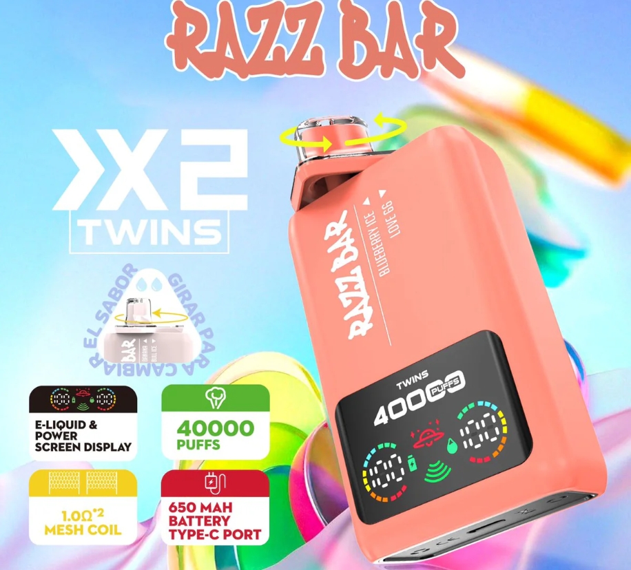 Razz Bar 40000 Puffs Vape - Bl&aring;b&aelig;ris & k&aelig;rlighed 66: En Smagsrevolution i Dansk E-cigaretverden